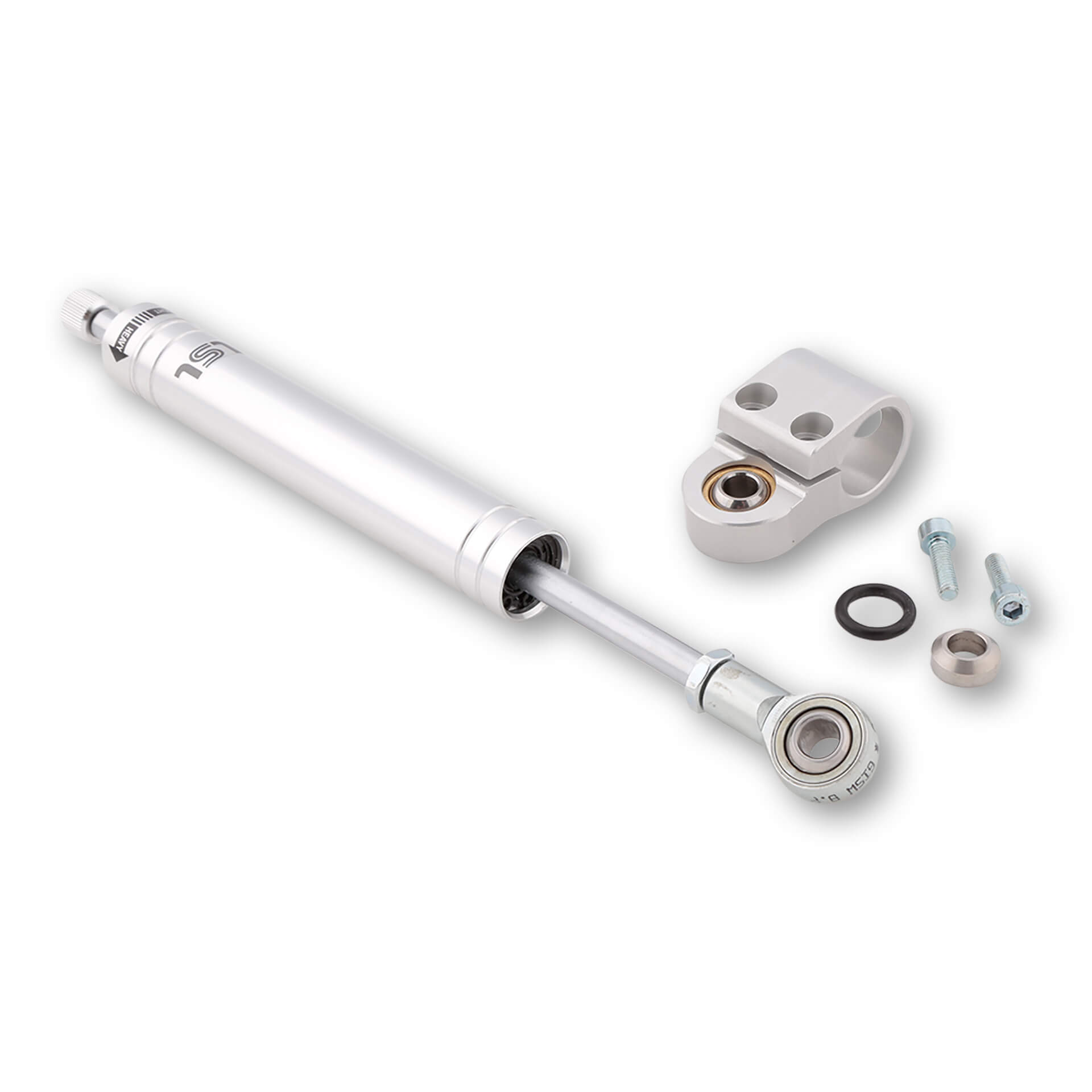 LSL Steering damper 62mm, titanium, silver, silver