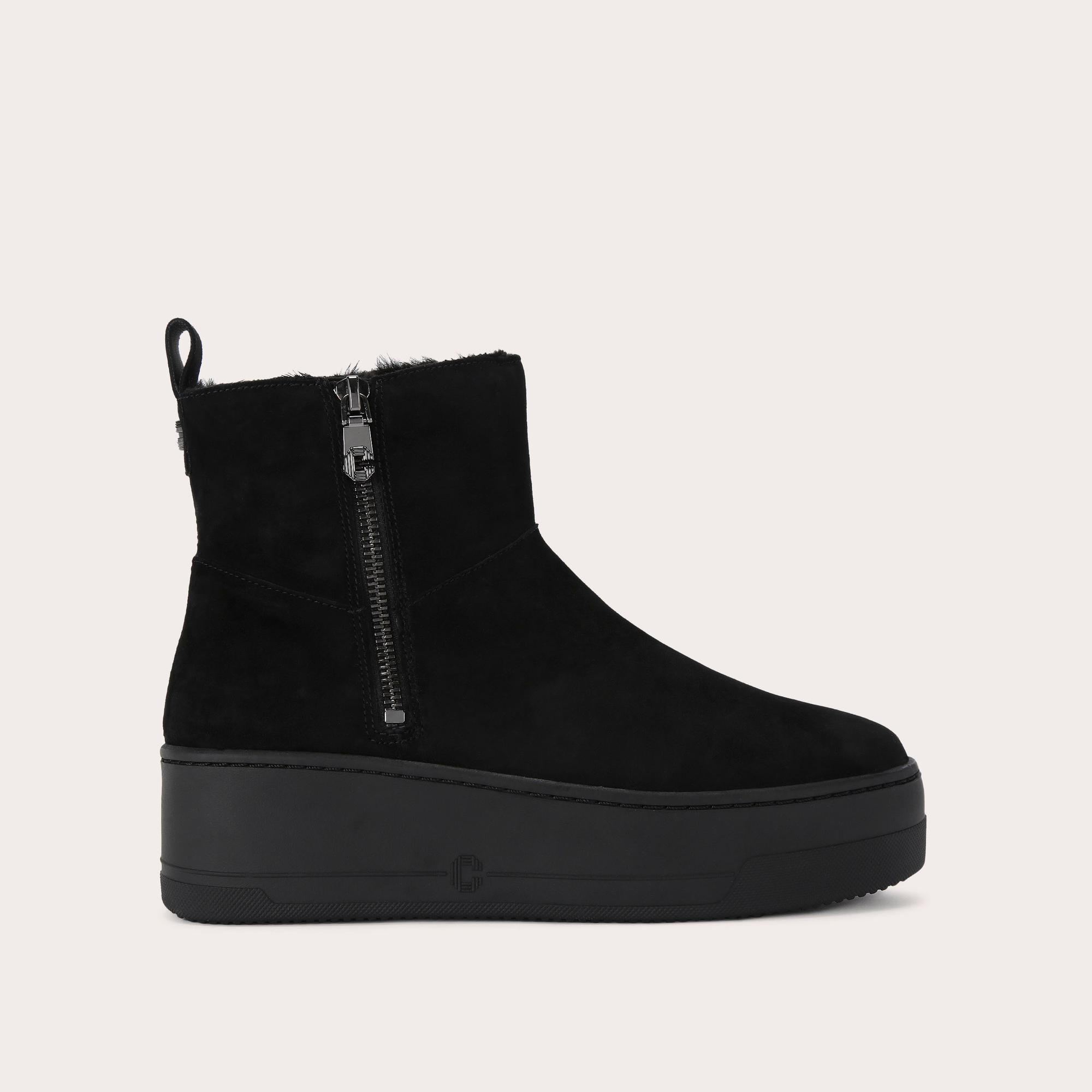 Carvela Women's Boots Black Suede Connected Zip Chelsea
