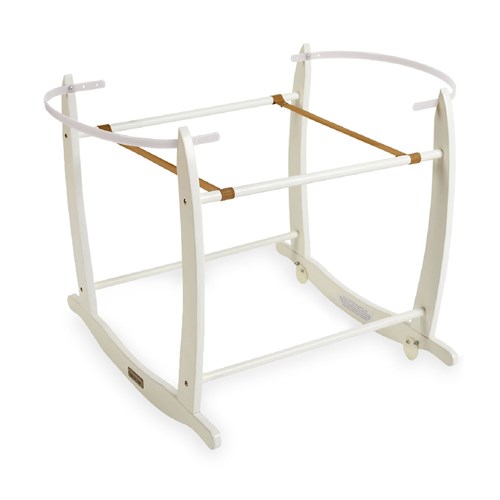 Clair de Lune Rocking Moses Basket Stand - White