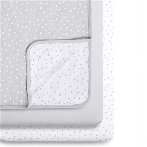 Snuz 3pc. Bedside Crib Bedding Set - Grey Spots