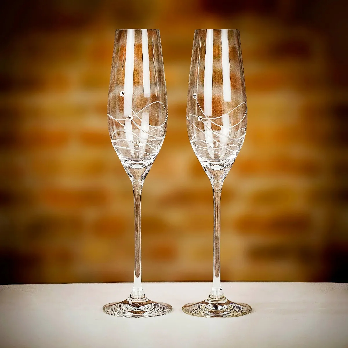 Dartington Crystal Glitz Champagne Flutes, 210ml, Set of 2