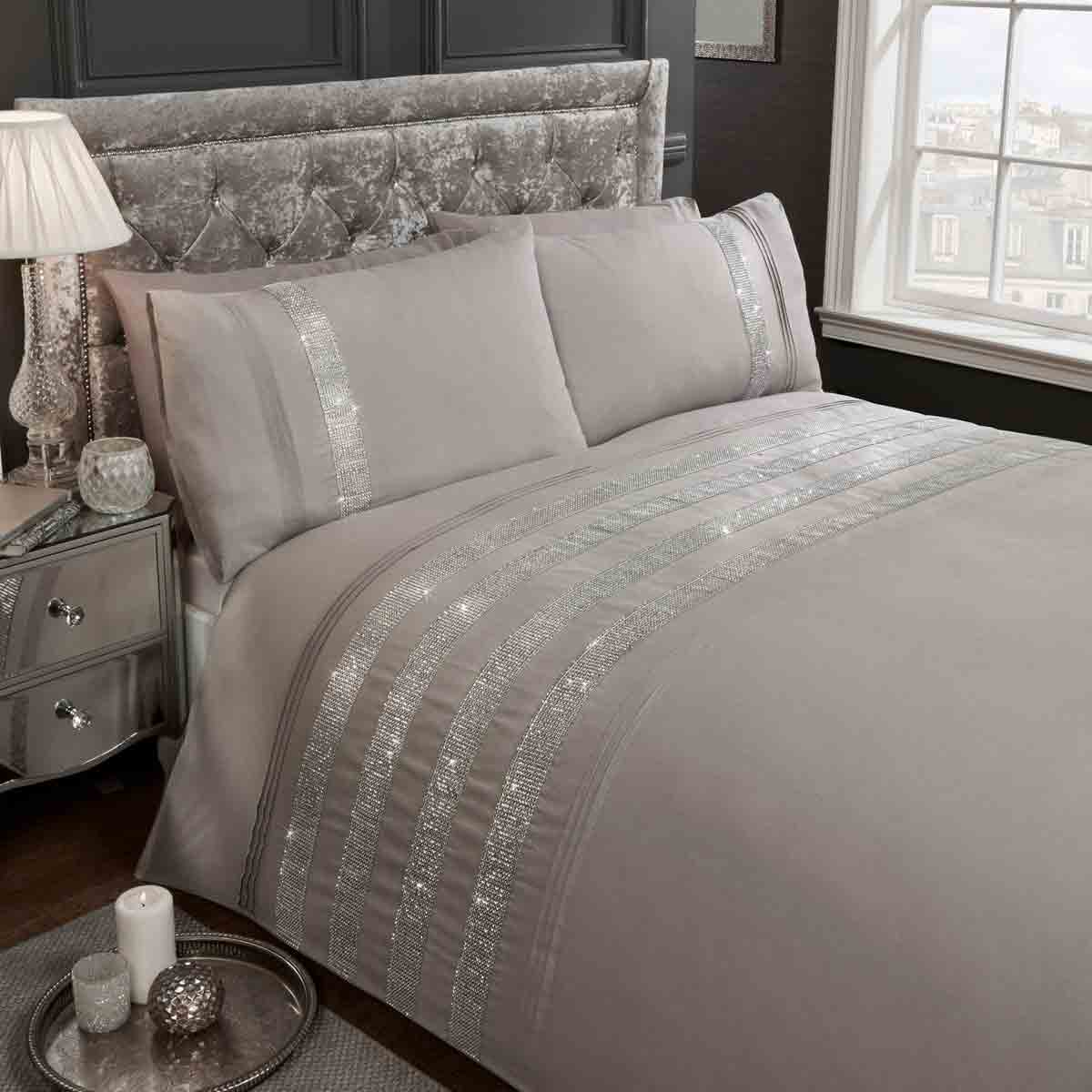 Rapport Home Accent Duvet Cover Set - Single - Carly - Grey