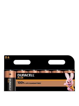 Duracell DURD100PP6 D Cell Plus Power 100% Batteries (Pack 6)