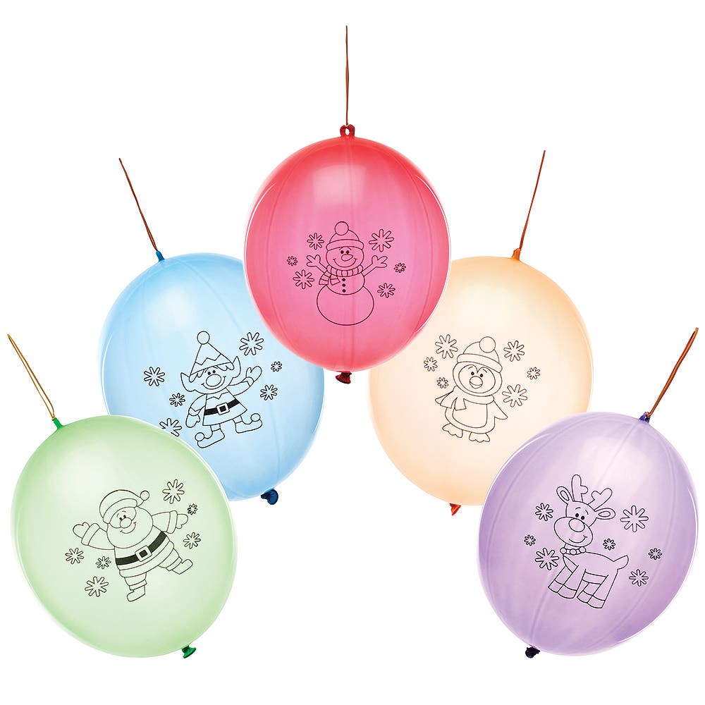 Baker Ross Christmas Punching Balloons (Pack of 10) Christmas Craft Supplies