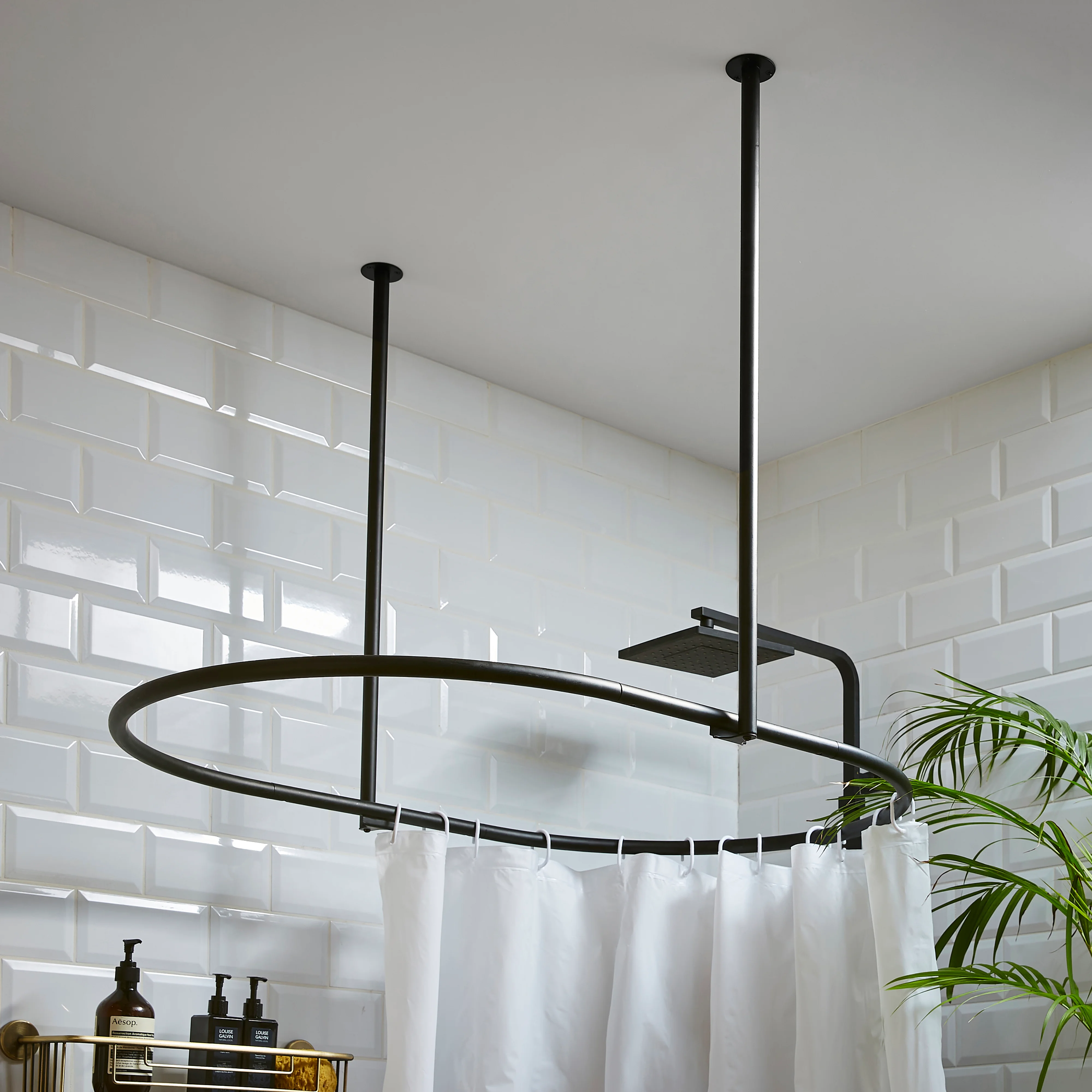 Dunelm Oval Shower Curtain Rail Black