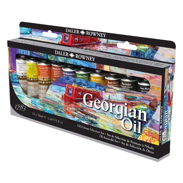 Daler-Rowney Georgian Oil Colour Selection Set 10x38ml Paint Tubes