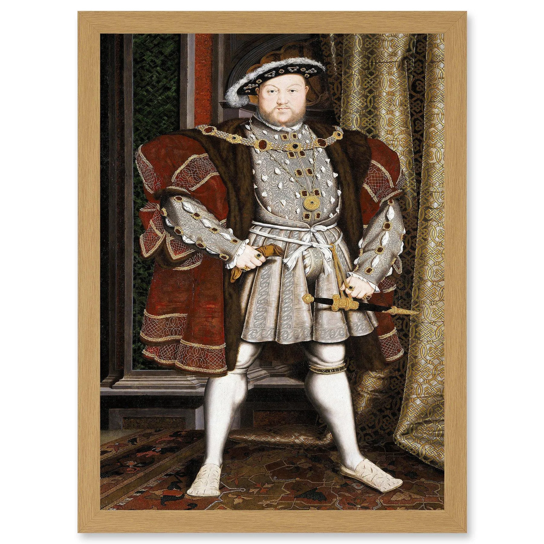 Artery8 Painting Antique Holbein Junior Henry Tudor VIII King England Artwork Framed Wall Art Print A4