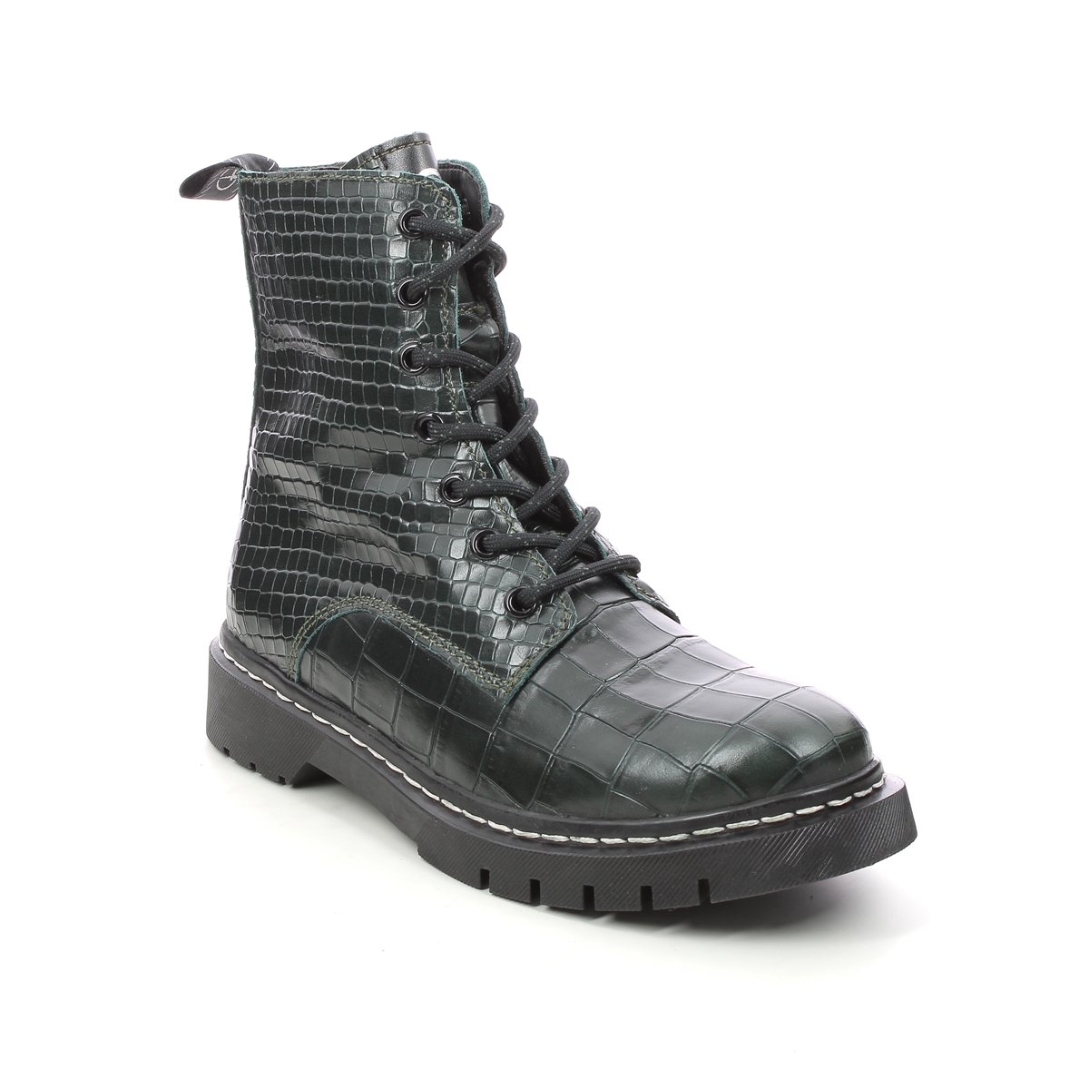 Tamaris 25865-27-725 Marisodoc Olive Croc Womens Biker Boots
