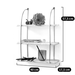 La Redoute Interieurs Fitia 40cm Triple Marble & Brass Wall Shelf by La Redoute