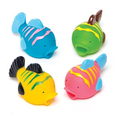 Baker Ross Tropical Fish Water Squirters - 8 Small Bath Toys. Funny Bath Squirters. Fish Party Bag Fillers. Size 6cm.