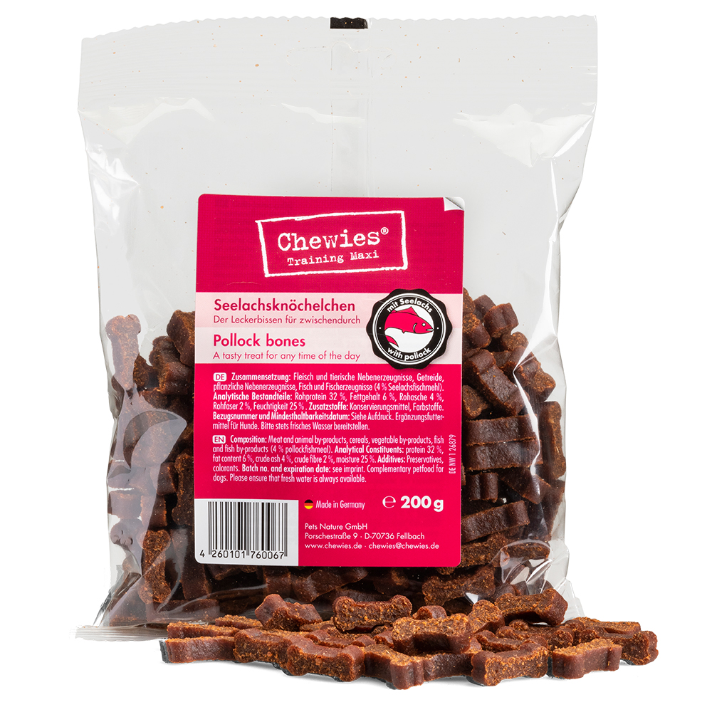 Chewies Bone Treats (Semi-Moist) 200g - Saver Pack: 4 x Pollock