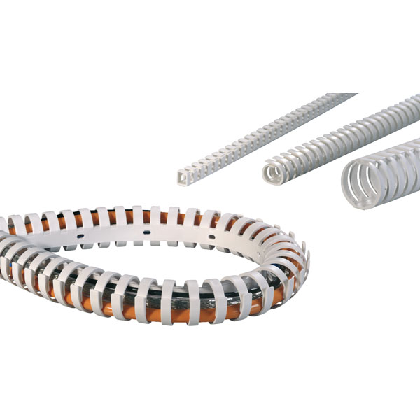 HELLERMANNTYTON White Slotted Flexible Panel Trunking - Flexible Slot, W45 mm x D48mm, L0.5m, Plastic