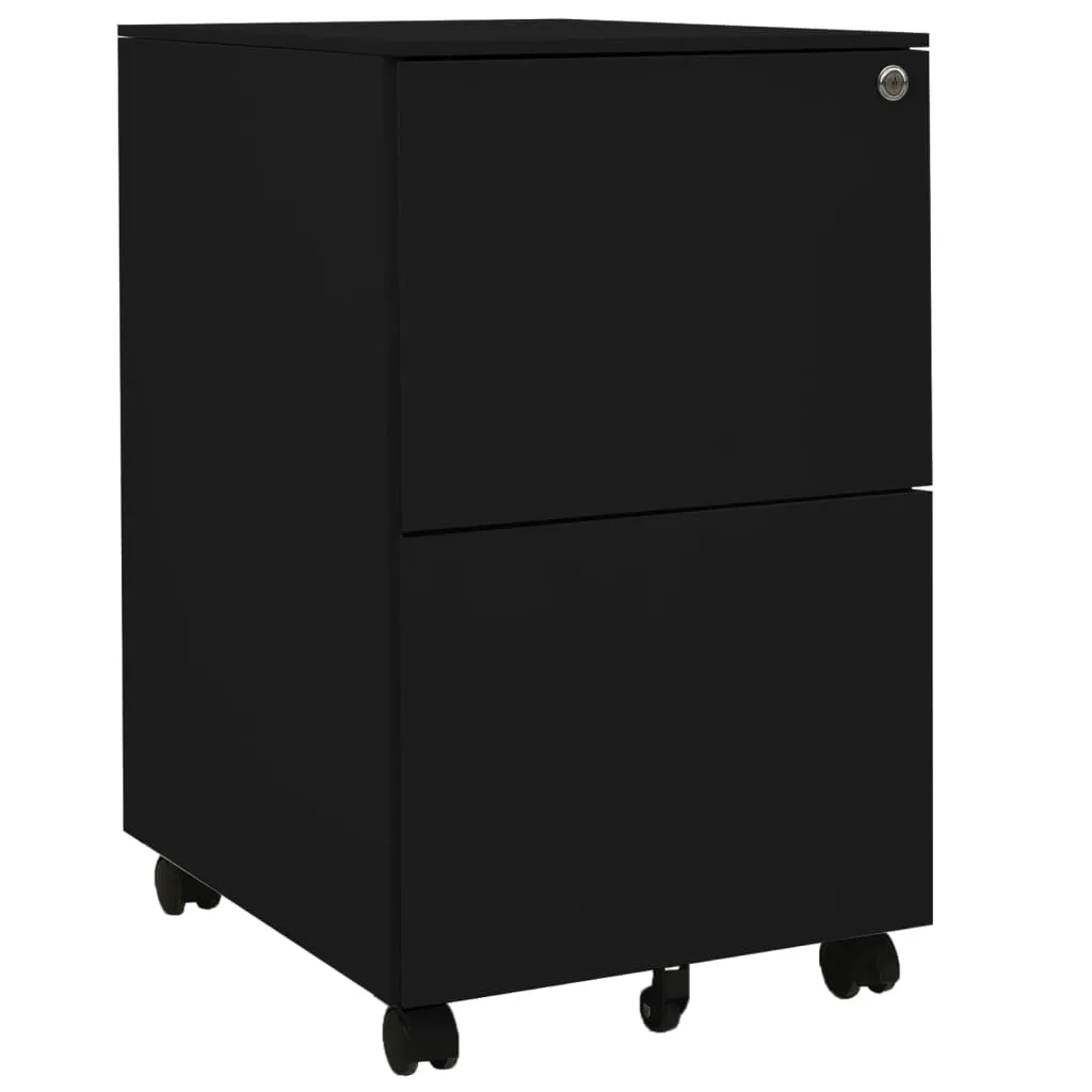 VidaXL Mobile File Cabinet Black 39x45x67 cm Steel