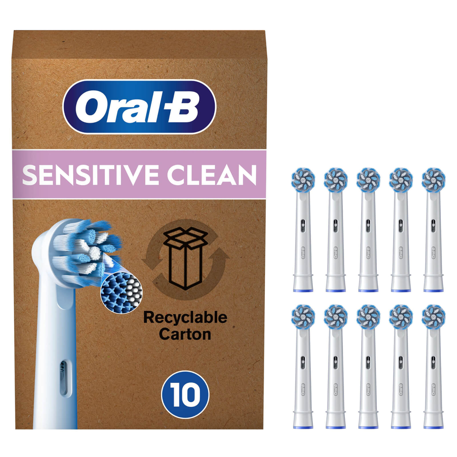 Oralb Oral-B Sensitive UltraThin Clean White Toothbrush Head - Pack of 10 Counts