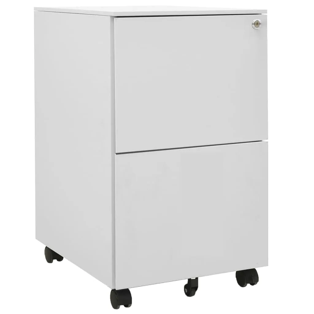 VidaXL Mobile File Cabinet Light Grey 39x45x67 cm Steel