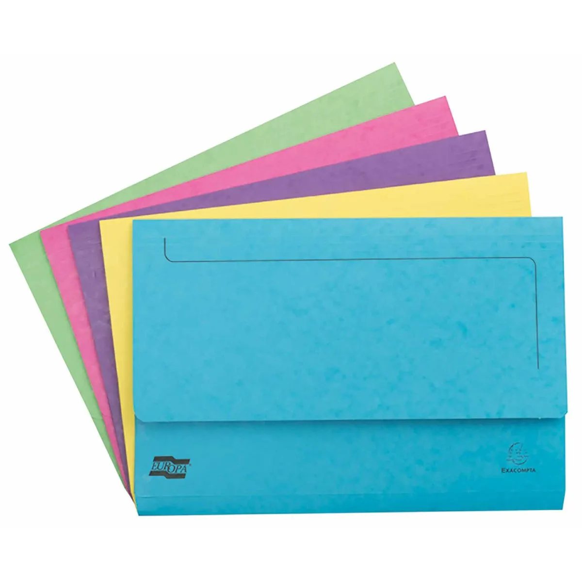 Exacompta Exacompta Europa Document Wallet Foolscap Pack of 25 265gsm Assorted | Filing & Folders > Document Wallets > Document Wallets