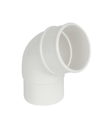 Floplast White Round 112.5° Offset Downpipe Bend, (Dia)68mm