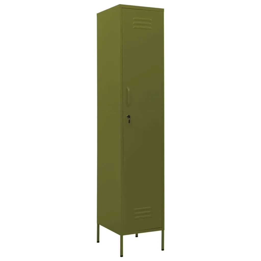 VidaXL Locker Cabinet Olive Green 35x46x180 cm Steel