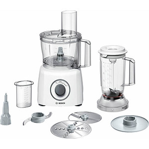 Bosch MultiTalent3 food processor - White - 800 W - 2 speeds and pulse - 2.3 L mixing bowl - 1 L mixing bowl - 2 discs