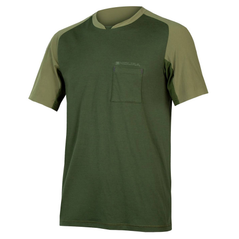 Endura GV500 Foyle Tech Short Sleeve Cycling Jersey - Olive Green / 2XLarge