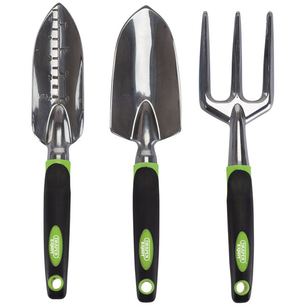 Draper 08992 Aluminium Hand Fork and Trowel Set (3 Piece)