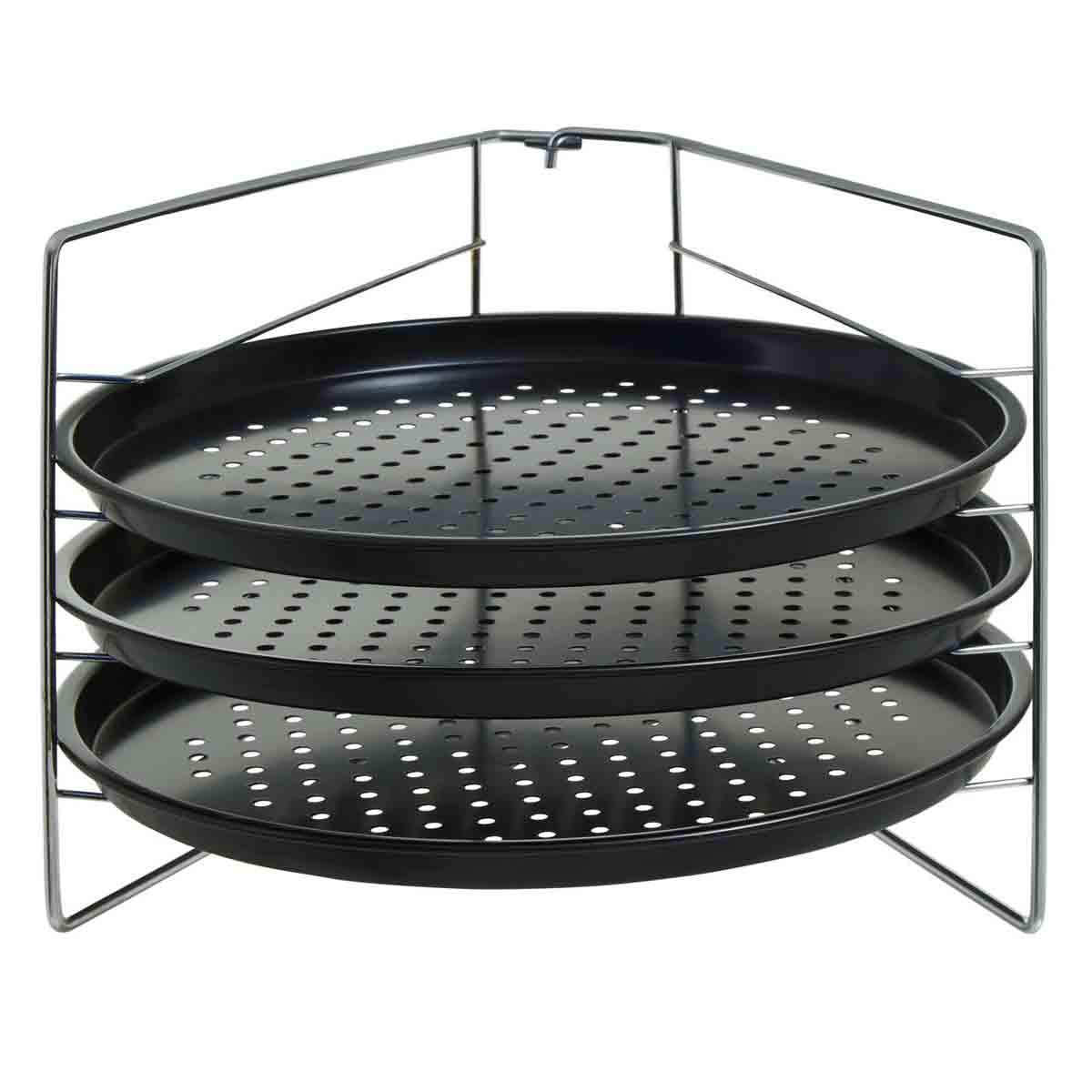 Maison By Premier Three Tier Non Stick Pizza Rack - Black