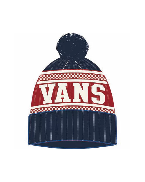 Vans Check Pom Beanie (dress Blues) Unisex Blue, One Size