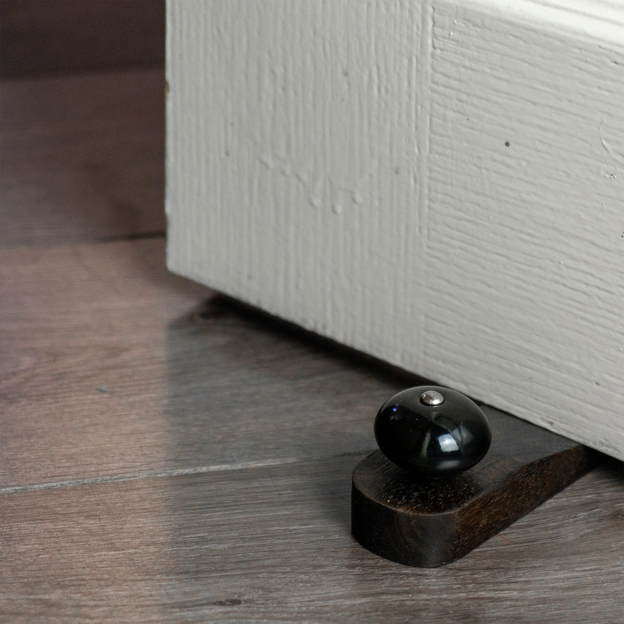 Set of 4 Nicola Spring Black Wooden Door Stops