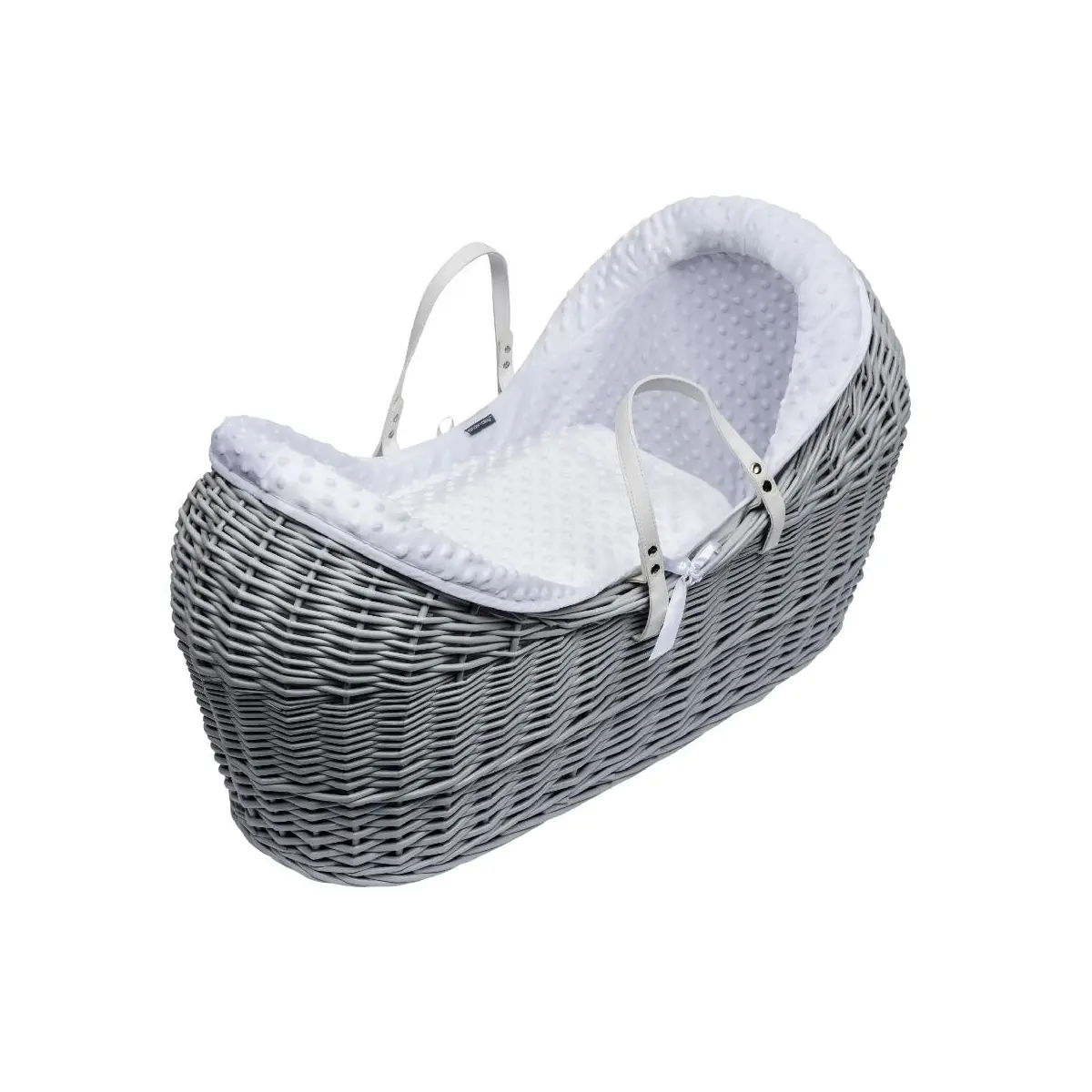 White Dimple White Pod Moses Basket - White