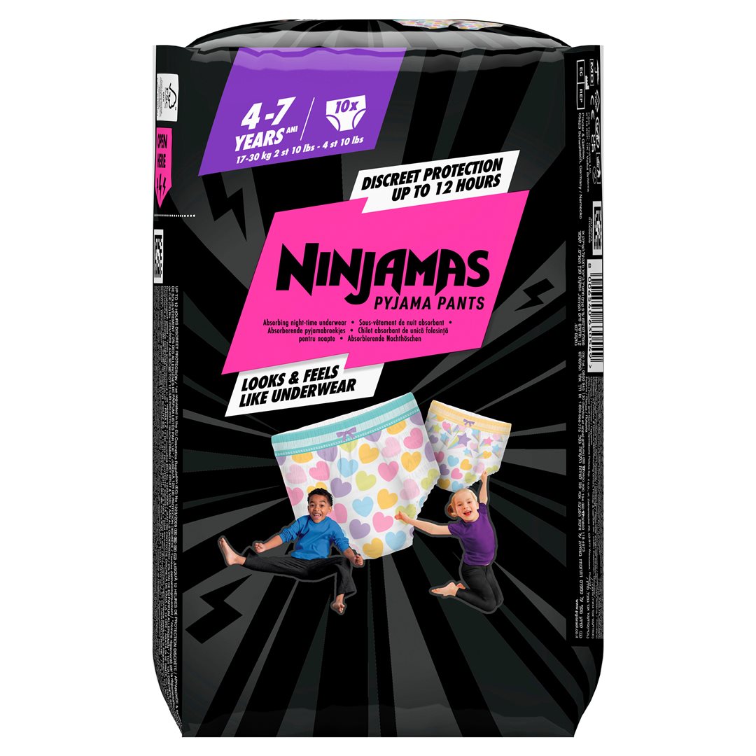 Pampers Pyjama Pants Unisex Hearts 4 - 7 Years