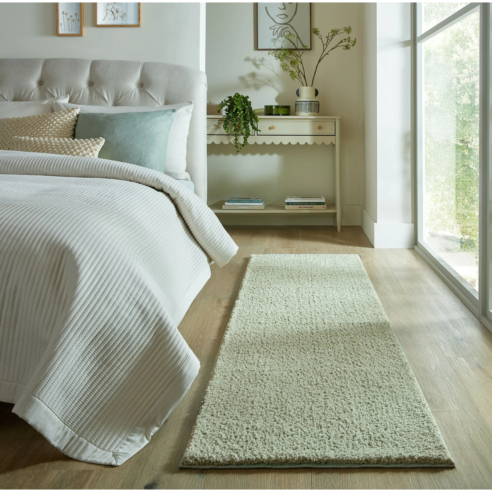 Dunelm Snuggle Washable Runner Sage (Green)