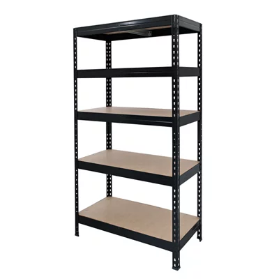 GoodHome Black 5 Shelf Mdf & Steel Shelving Unit (H)1800mm (W)970mm