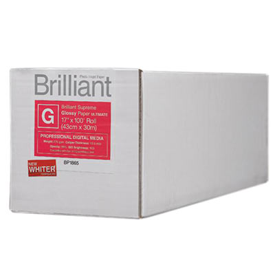 Brilliant Supreme Inkjet Glossy Paper 17inch x 100ft Roll