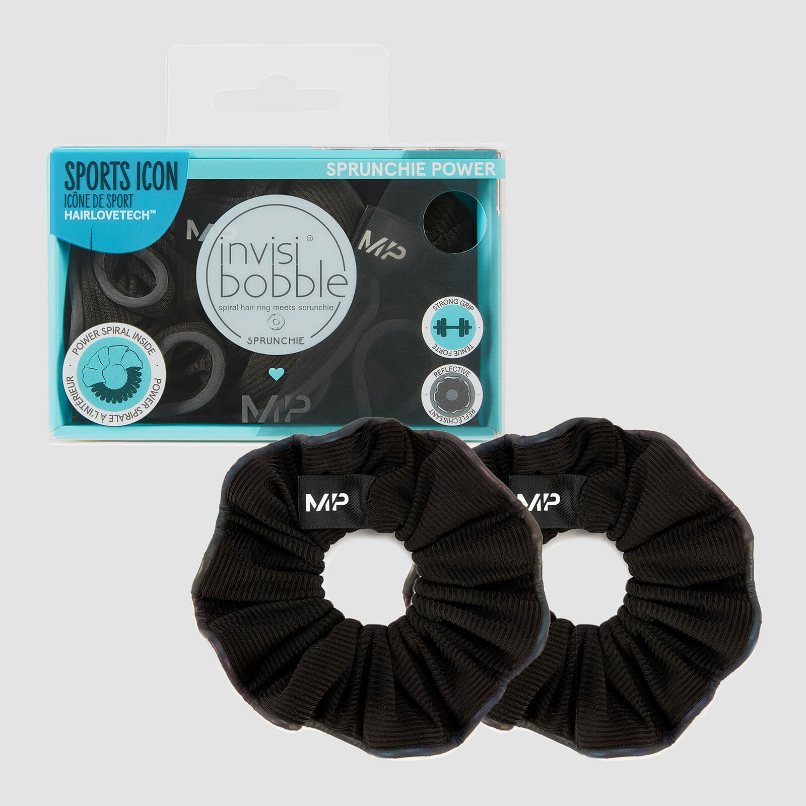 MP MP X Invisibobble® Reflective Power Sprunchie – Black - 2 PACK