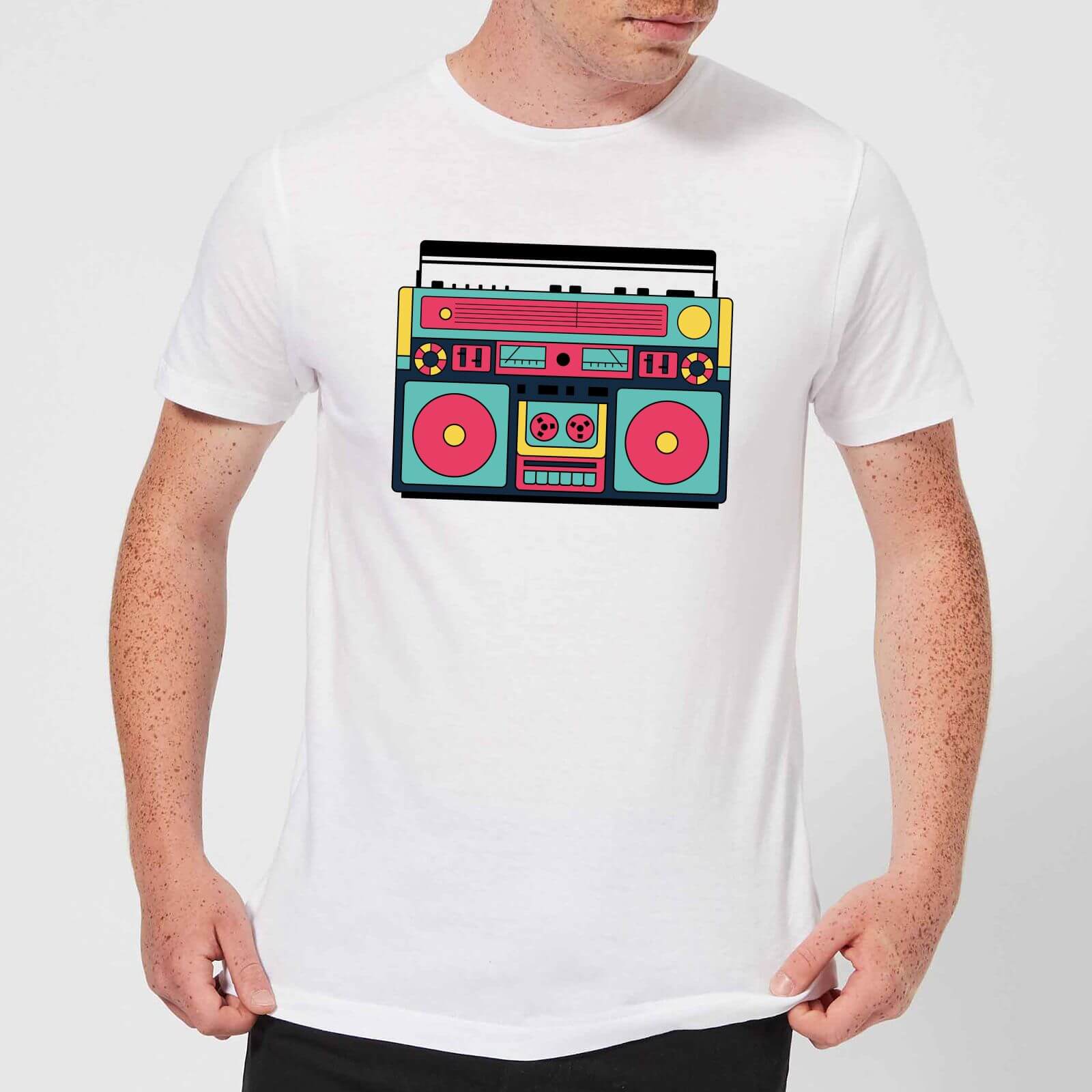 By IWOOT Colourful Boombox Men's T-Shirt - White - XXL - White | adult