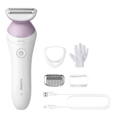 Philips Lady Shaver Series 6000 - Rasoio senza filo per utilizzo Wet & Dry - BRL136/00
