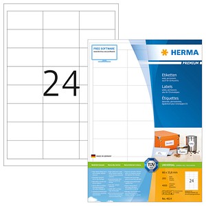Herma Premium Labels 66x33,8 200 Sheets DIN A4 4800 pcs. 4614