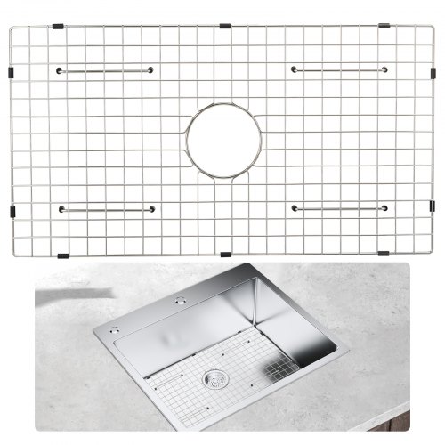  Sink Protector Grid, 28.5"x15.6" Stainless Steel Sink Grates, Centered Drain Sink Grates with R20 Corner Radius, Large Sink Bottom Grids, Univer
