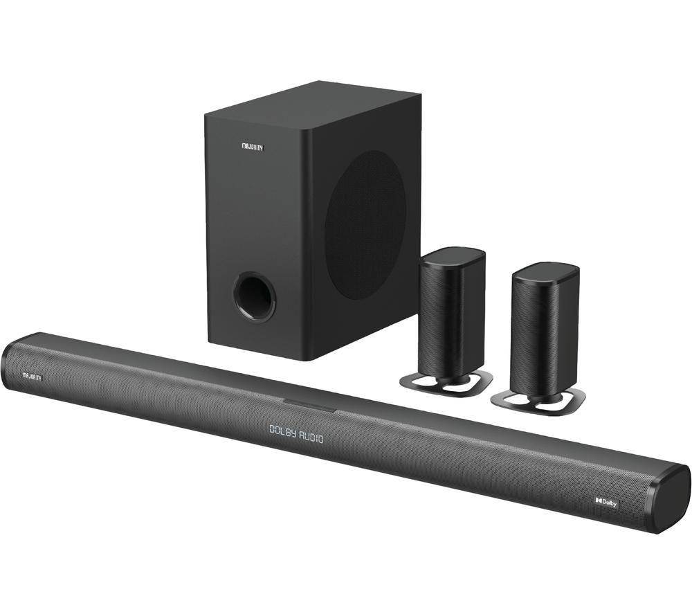 Majority Everest Bluetooth 5.1 Soundbar and Wireless Subwoofer - Black