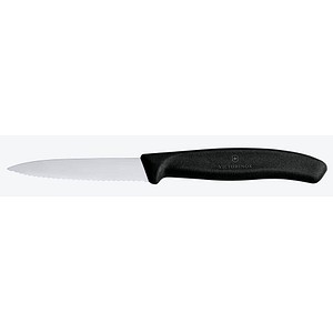 Victorinox Paring knife with 3  serrated blade and black synthetic handle - SwissClassic - Victorinox