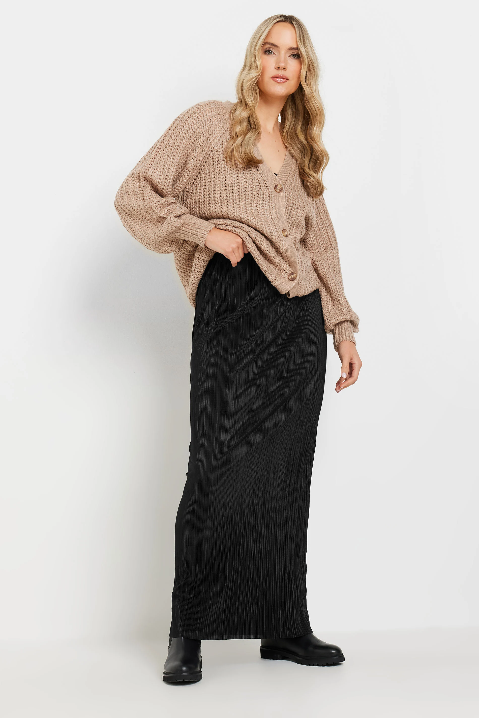 Lts Tall Black Plisse Maxi Skirt 8 | Tall Women's Maxi Skirts