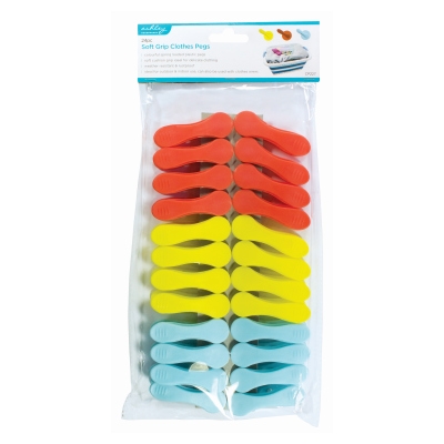 ASHLEY 24Pc Soft Grip Clothes Pegs