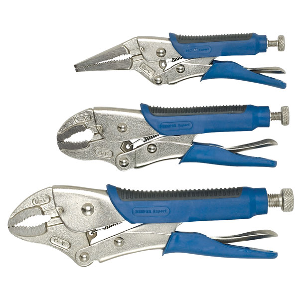 Draper Tools Jeu de pinces-étaux 3 pièces Bleu 88293