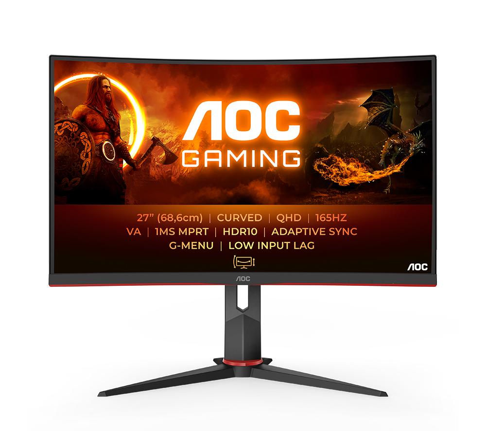 AOC Cq27g2s 27 Qhd 165hz Curved Gaming Monitor