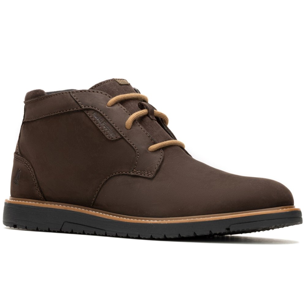 Hush Puppies Jenson Mens Chukka Boots Colour: Brown Leather, Size: 12