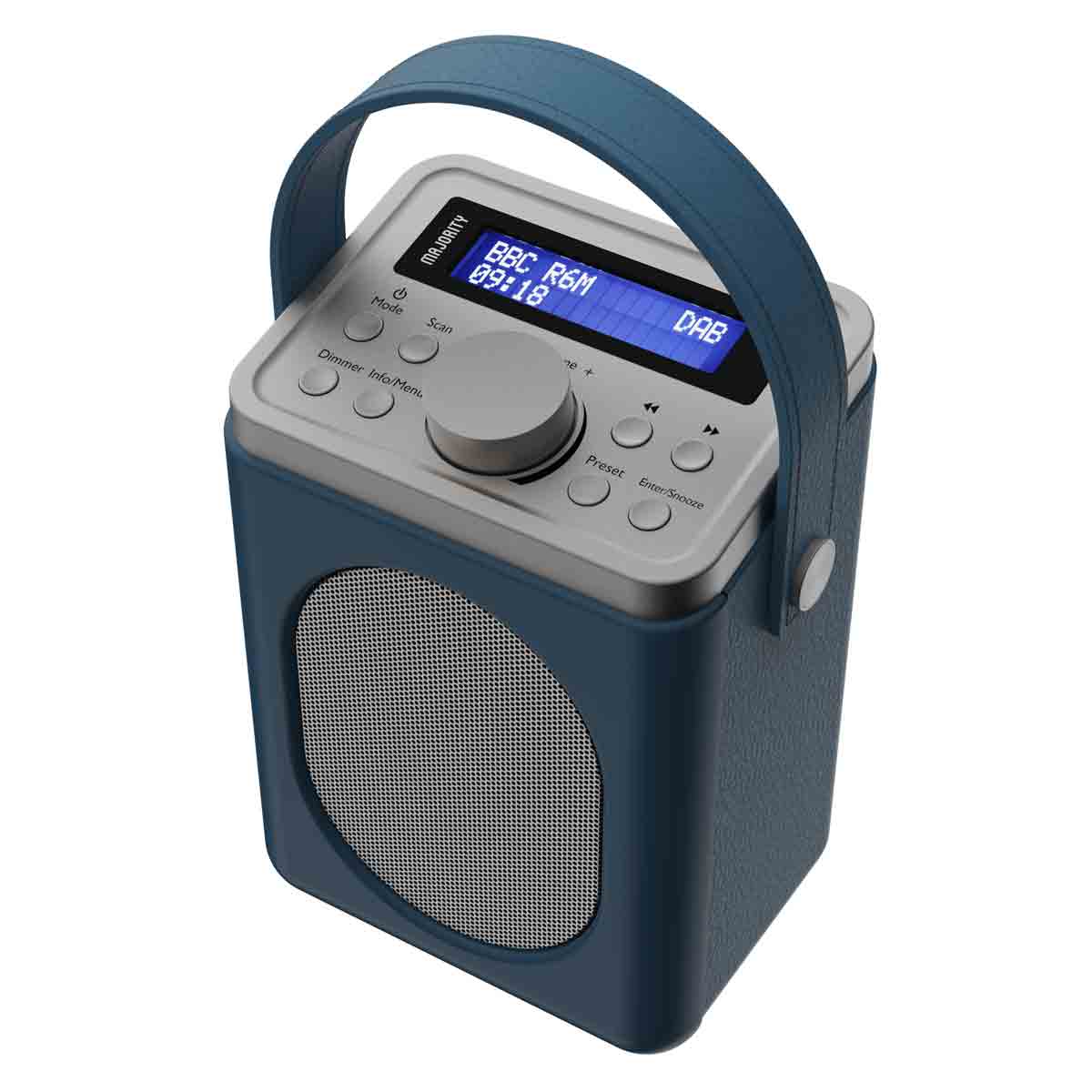  Little Shelford Portable Dab/Dab+ And Fm Radio With Bluetooth, Alarm & Sleep Timer - Blue & Grey