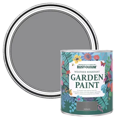 Rust-Oleum Garden Paint Anthracite Matt Multi-Surface Garden Paint, 750Ml Tin