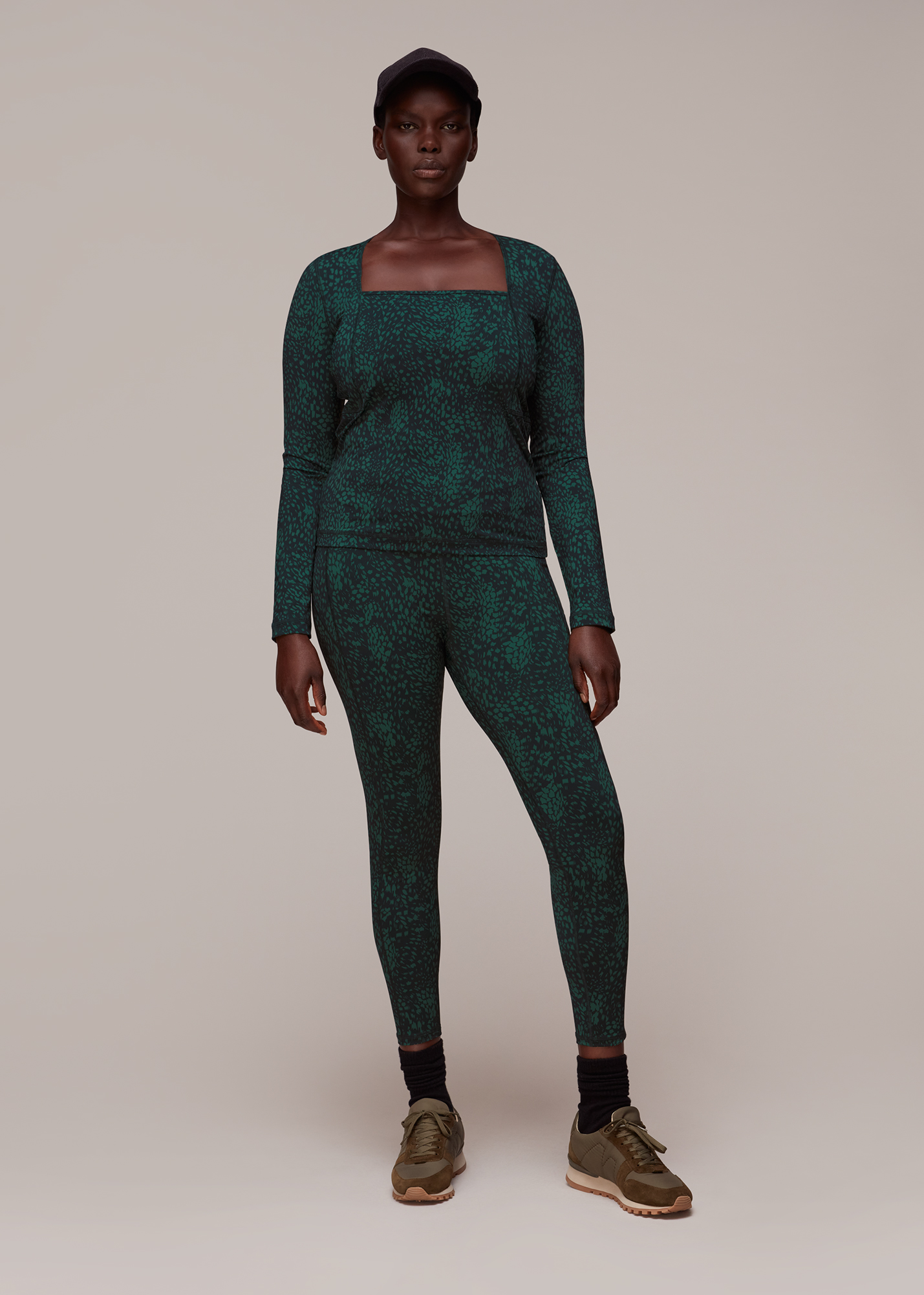 Whistles Women's Animal Square Neck Sports Top