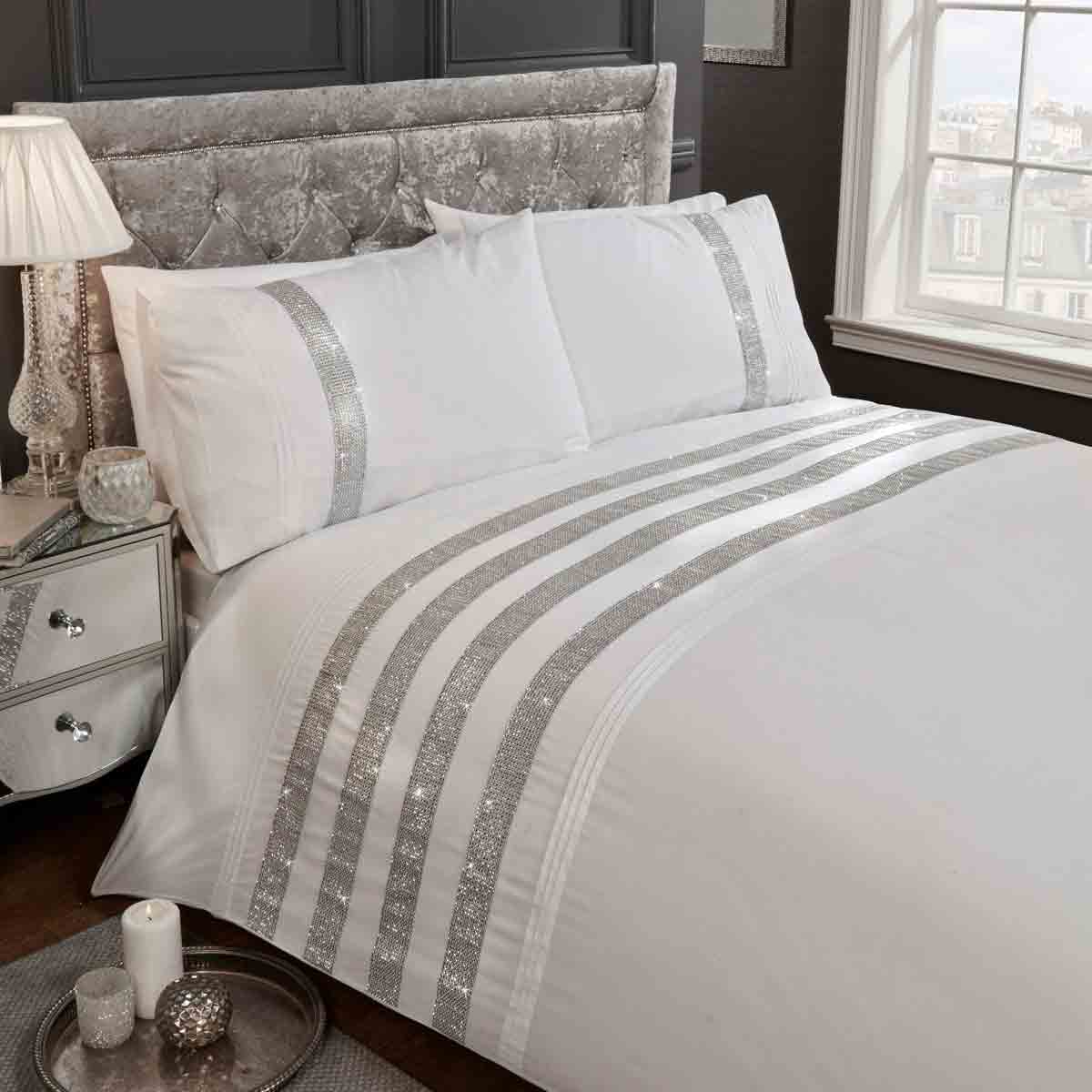 Rapport Home Accent Duvet Cover Set - Single - Carly - White