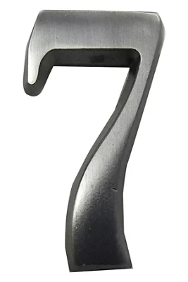 The House Nameplate Company Brushed Silver Effect Aluminium Self-Adhesive House Number 7, (H)40mm (W)25mm